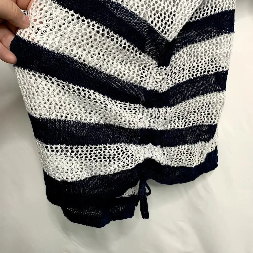 NWT Lane Bryant Womens 18/20 Blue White Striped 1/2 Slv Sweater Nautical Yacht